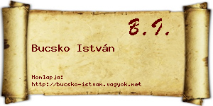 Bucsko István névjegykártya