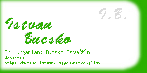 istvan bucsko business card